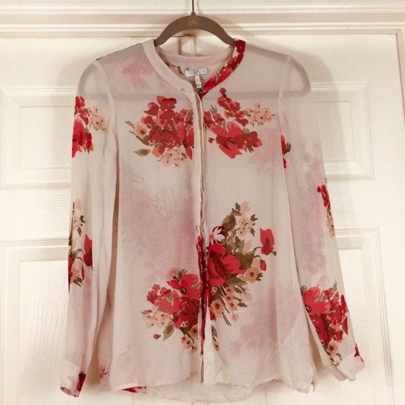 Joie Devitri Watercolour Floral Silk Blouse Medium - Picture 2 of 7